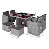 thumbnail of tectake Salon de jardin MANHATTAN 8 places avec 2 sets de housses + housse de protection, variante 2 - gris - 403846