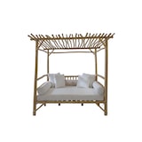 thumbnail of Möbilia Lounge aus Teakholz | mit Polsterauflagen | natur – weiß | B 200 x T 180 x H 200 cm | 11020026 | Serie GARTEN