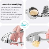thumbnail of SOEM© Knoflookpers / Gemberpers met Ergonomische Handgreep ook geschikt voor Gember - RVS - Horeca Kwaliteit - Nikkel