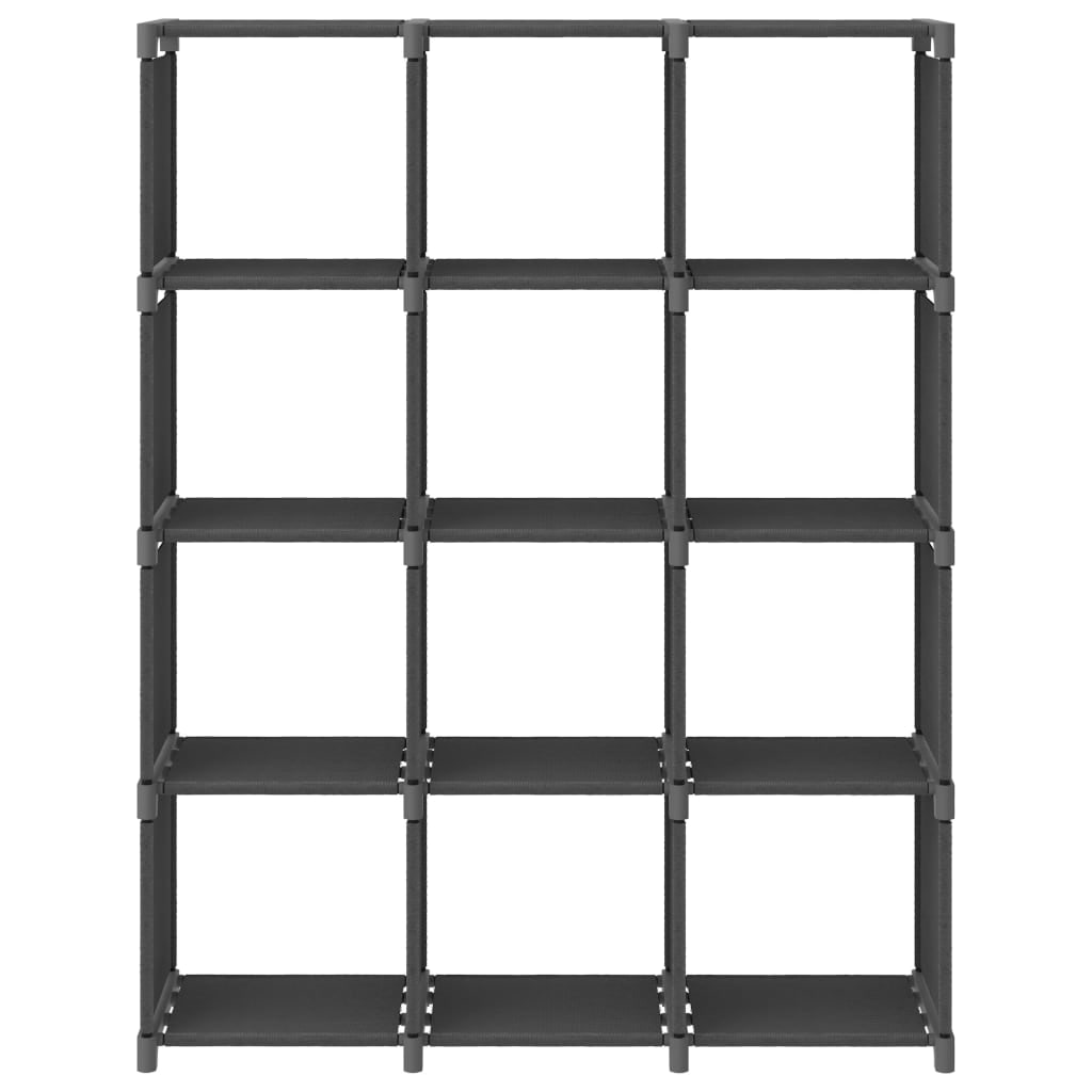 vidaXL Kast met 12 vakken 103x30x141 cm stof grijs