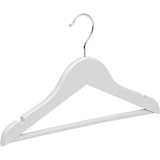 thumbnail of Percha Madera Cadete | Percha Infantil | Color Blanco| Percha Madera de Arce | con Muescas Antideslizantes | 30 x 1.2 x 22 cm | Pack 10 Unidades |