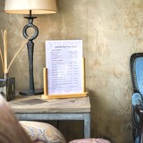 thumbnail of Securit® Transparenter A4-Posterhalter – Acryl – Sockel aus lackiertem Teakholz – Beidseitig