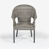 thumbnail of Sillón de exterior de aluminio y ratán sintético color gris, Apilable, Diseño rústico, Tamaño: 62x66x86 cm