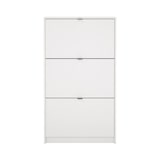 thumbnail of WellHome - Sapateira Abatível de Madeira com 3 Compartimentos em cor Branco 71 x 25 x 124 cm - Adaja