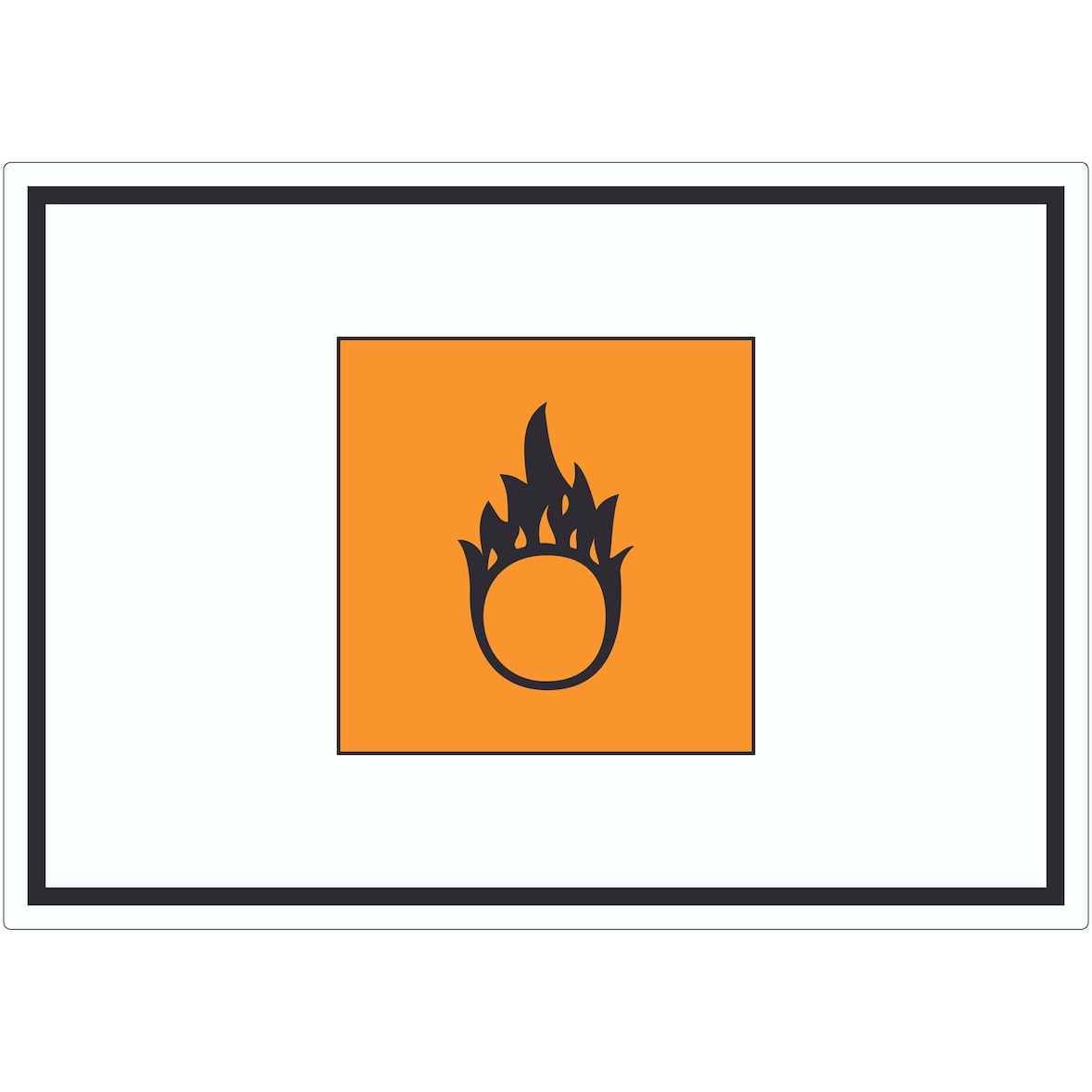 Aufkleber Gefahrensymbol Brandfördernd Symbol Brand A5 (148x210mm)