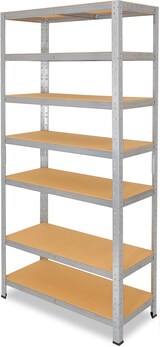 thumbnail of shelfplaza HOME 180x45x30 cm Schwerlastregal in verzinkt mit 7 Böden und 125 kg Traglast pro Boden