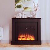 thumbnail of MPC CAMILLO-NERO Cheminée électrique, 60cm, bois noir, 750W/1500W, effet de flamme LED réaliste, thermostat automatique, télécommande incluse.