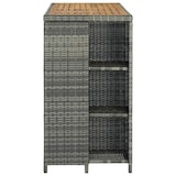 thumbnail of vidaXL Bartisch mit Regal Grau 120x60x110 cm Poly Rattan