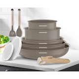 thumbnail of Batterie de cuisine 10 pièces poignée amovible Taupe  AM0986 usage non-intensif Arthur Martin