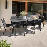 thumbnail of Ensemble table de terrasse et 8 chaises en métal gris - Oviala