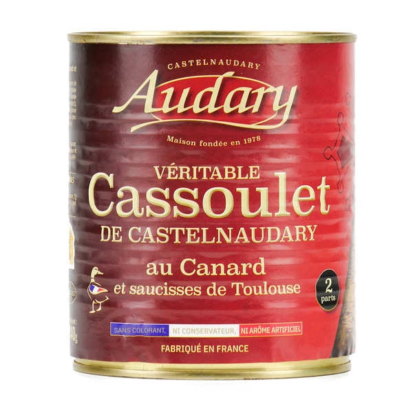 Véritable Cassoulet de Castelnaudary au canard et saucisses de Toulouse en boîte Boîte de 1.5kg (4 parts) Audary Castelnaudary
