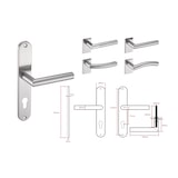 thumbnail of Langschild Drückergarnitur Edelstahl glanz poliert ELEN PZ - Profizylinder Türbeschlag