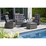 thumbnail of Tarrington House Malin in hoogte verstelbare tafel, polyrattan/glas, steeneffect, 131 x 76 cm, rechthoekig, grijs