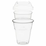 thumbnail of 50x BIO Trinkbecher 300ml + Domdeckel stapelbar + Einsatzbecher O 96mm (PLA)