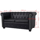 thumbnail of vidaXL Chesterfield Sofa 2-Sitzer und 3-Sitzer Kunstleder Schwarz