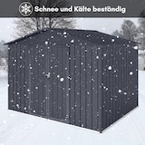 thumbnail of Gerätehaus XL – verzinktes Metall in Anthrazit| Inkl. Schloss & Werkzeughaken | wetterfester Geräteschuppen, Gartenhaus