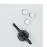 thumbnail of Relaxdays Magnettafel Glas, 60x40 cm, 3 Magneten, Marker, Stiftehalter, Büro & Küche, Sicherheitsglas Magnetboard, weiß