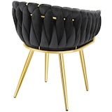 thumbnail of tectake Conjunto de cadeiras ASTANO veludo, design de nó - Conjunto de 6 preto/dourado