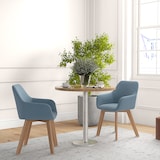 thumbnail of Pack de 2 sillas de comedor sillas de cocina tapizado en terciopelo con respaldo reposabrazos y patas de madera carga 120 kg 54x57x80 cm azul