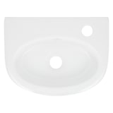 thumbnail of ECD Germany Mini-Waschbecken Keramik Weiß 335 × 255 × 130 mm, Hahnloch rechts, inkl. Ablaufgarnitur – kompaktes Aufsatzwaschbecken