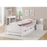 thumbnail of Einzelbett Kiefer weiß 100x200 Futonbett Bettrahmen Singlebett Zubehör wählbar V-60.30-10Wohne Zubehör