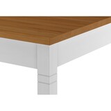 thumbnail of Zweifarbiger Küchentisch 80x120 Esstisch Massivholz Platte Eiche gebeizt Gestell weiß 90.70-51BE