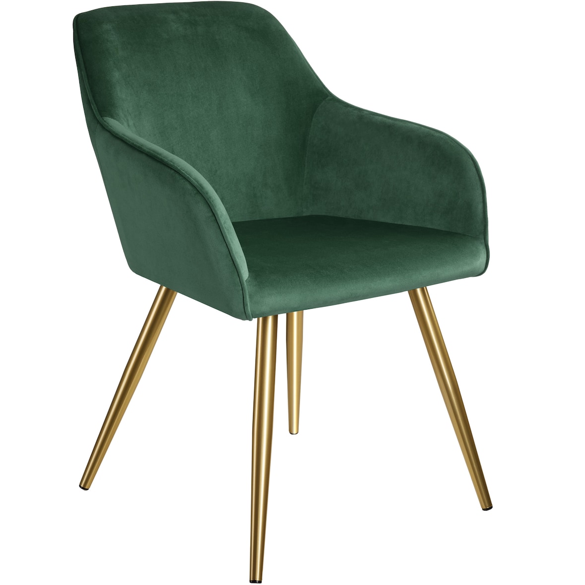 tectake Sedia Marilyn effetto velluto oro - verde scuro/oro - 403651