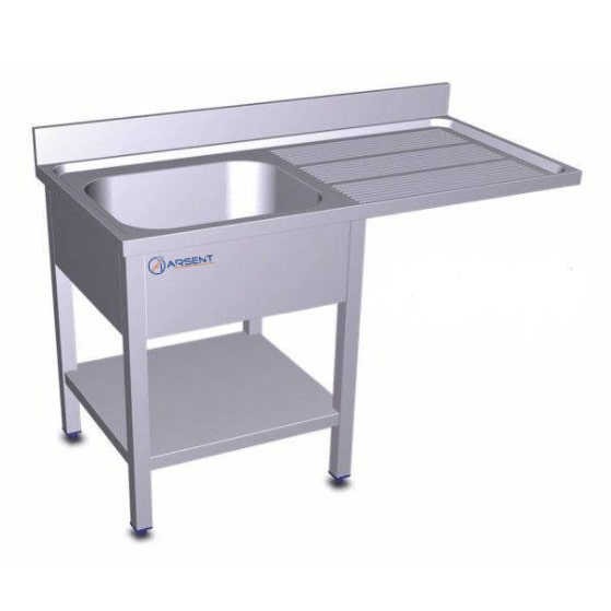 Fregadero para lavavajillas 120 x 60 cm -1 cuba y estante Con escurridor a la derecha