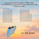 thumbnail of Kompatibel Epson Erdbeere, T2992, 29XL, C13T29924010 C Cyan Blau Druckerpatrone für 450 Seiten von D&C