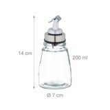 thumbnail of Relaxdays Ölflasche, 3er Set, Abfüllflasche luftdicht, Dosierflasche tropffrei, Glasflasche nachfüllbar, transparent