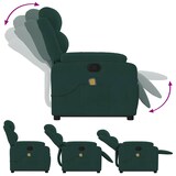 thumbnail of vidaXL Massagesessel mit Aufstehhilfe Dunkelgrün Samt