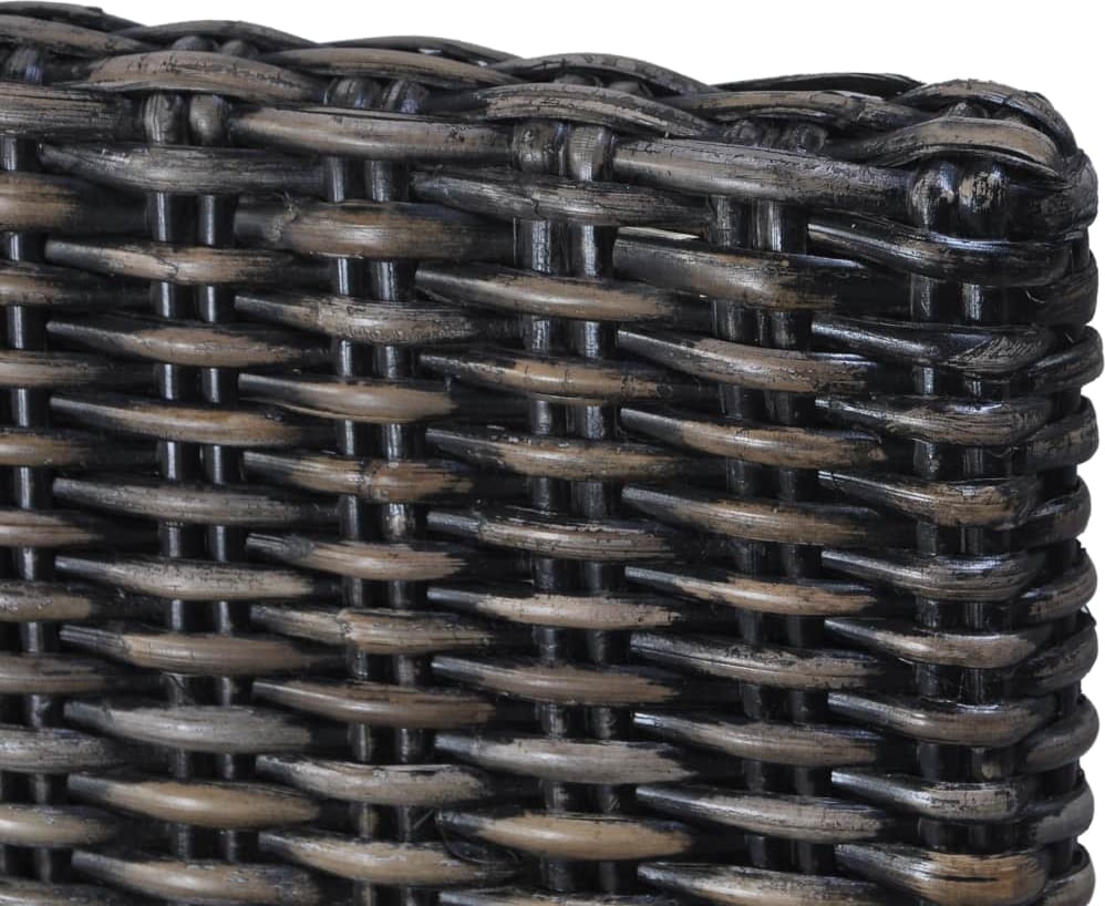 vidaXL Esszimmerstühle Kubu Rattan und Mangoholz : Farbe - Schwarz, Größe - 4 Stk.