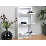 thumbnail of Pisa Schuhschrank mit 3 Klappen/Türen in Metall weiss. Fertig montiert geliefert.