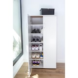 thumbnail of DUPI Mueble Zapatero Librería de Dos Puertas, Madera, Zapatero Puertas de Libro Mueble Auxiliar, 60cm Ancho, 32,50 cm Profundo, 124cm Alto (Blanco)