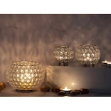 thumbnail of Teelichthalter Kerzenhalter Set 3-teilig Crystal Kerzenständer Vintage Kristall : silber