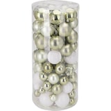 thumbnail of WellHome - Set van 100 groene kerstballen in PET-tube met verschillende designs en afwerkingen