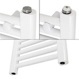 thumbnail of Elektrischer Badheizkörper mit Heizstab 1200W 400x1200 mm Weiß gerade Seitenanschluss & Thermostat Digitalanzeige LuxeBath