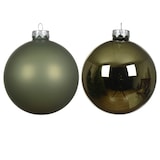 thumbnail of 6 Weihnachtskugeln Glas 8cm matt & glänzend Christbaumkugeln Weihnachtsbaumkugeln Groß Christbaumschmuck Weihnachtsbaumschmuck Deko Rosmarin