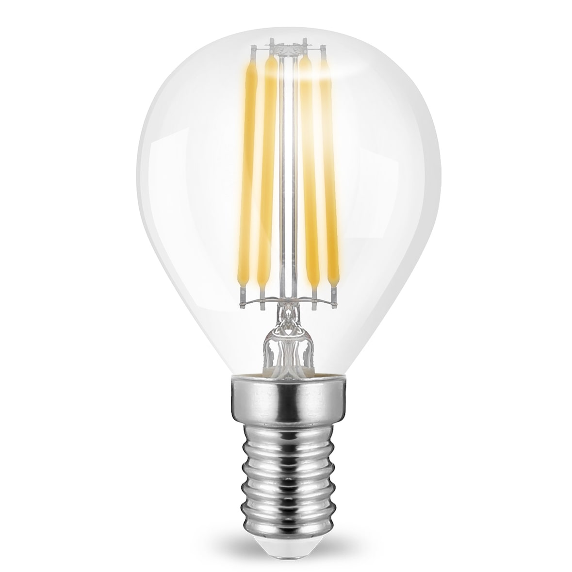 6W E14 Filament LED Leuchtmittel Glas Kugel P45 | 600 Lumen | 2700K Warmweiß