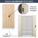 thumbnail of MegaDeal 4x Aktenschrank abschließbar KADO - 5 Ebenen, Flügeltüren | Metallschrank Werkstatt Büroschrank aus Stahl, 185x90x40cm Weiß-Sonoma Eiche