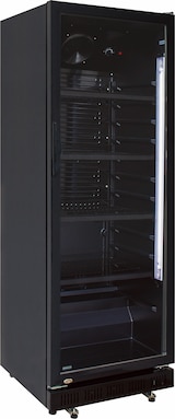 thumbnail of Gastro Getränkekühlschrank Gewerbekühlschrank 347l 1 Glastür 620x635x1732mm schwarz