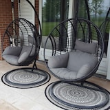 thumbnail of Rond zwart polypropyleen tapijt 120cm