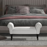 thumbnail of HOMCOM Banco de Pé de Cama Banco com Braços Curvados Estofado e Pés de Madeira Carga Máxima 130kg 102x31x51cm Branco