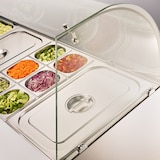 thumbnail of Stalgast Starline Saladette mit Glasaufsatz, 3-türig, GN 1/1, Aufnahme 16x GN1/4, 1365x700x1345 mm (BxTxH) (KT4318368)