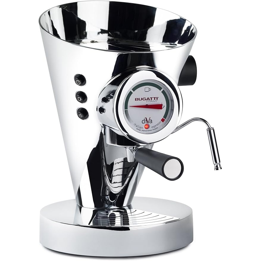 BUGATTI - Machine à café Diva Espresso couleur acier - Finition couleur unie 0,8 l