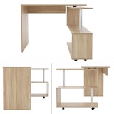 thumbnail of ML-Design Eckschreibtisch Sonoma Eiche, 150x88x75 cm, L-Form Schreibtisch mit drehbarer Winkelkombination & 4 Rollen, Arbeitstisch für Heim & Büro