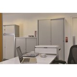 thumbnail of BISLEY ECO Schiebetürenschrank aus Metall abschließbar 2 OH in lichtgrau Aktenschrank Werkzeugschrank Schrank mit Schiebetüren