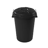 thumbnail of Cubo de basura con tapa 100 litros basurero negro asas de presión