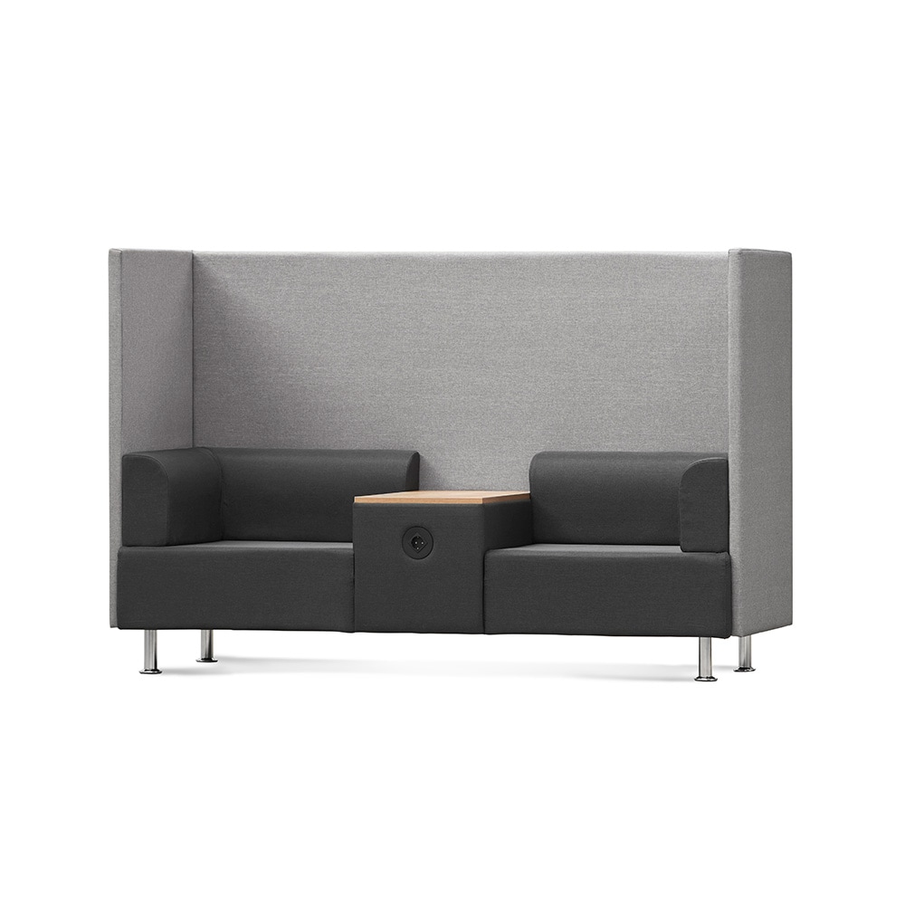 ROCADA 1805-4-1 Be Soft Doppelsitz+ Tisch schwarz/grau200x129x68cm, grau