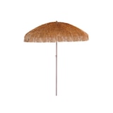thumbnail of Parasol marron clair à franges en acier finition bois naturel - HAWAI
